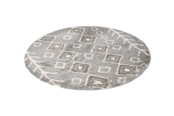 Koberec BOHO L228C tmavosivý / béžový kruh