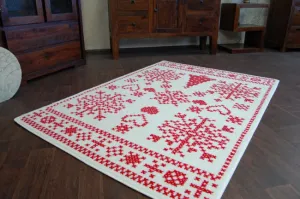 Koberec XMAS - F791 krém/červený