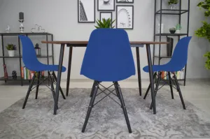 Set jedálenských stoličiek OSAKA modré (čierne nohy) 4ks