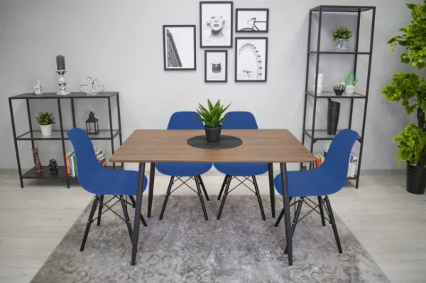 Set jedálenských stoličiek OSAKA modré (čierne nohy) 4ks