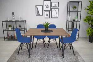 Set jedálenských stoličiek OSAKA modré (čierne nohy) 4ks