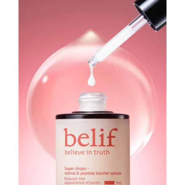 belif Super Drops Retinol & Peptide Barrier Serum intenzívne spevňujúce sérum s peptidmi 30 ml