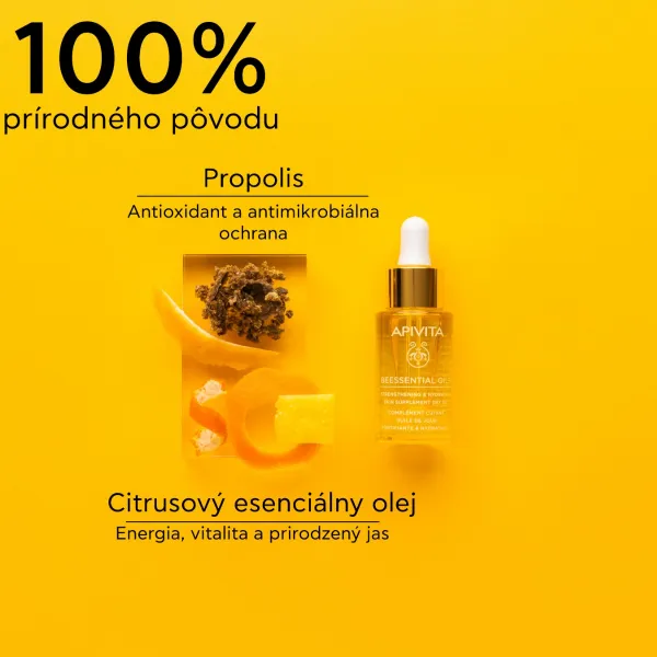 Apivita Beessential Oils Strengthening & Hydrating Day Oil rozjasňujúci denný olej pre intenzívnu hydratáciu pleti 15 ml