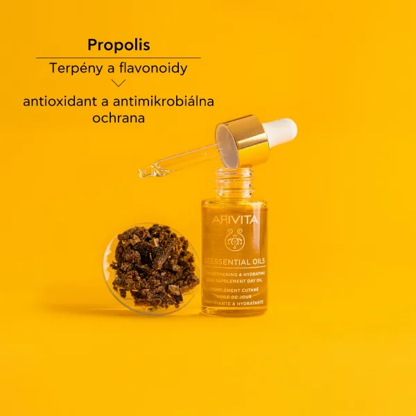 Apivita Beessential Oils Strengthening & Hydrating Day Oil rozjasňujúci denný olej pre intenzívnu hydratáciu pleti 15 ml