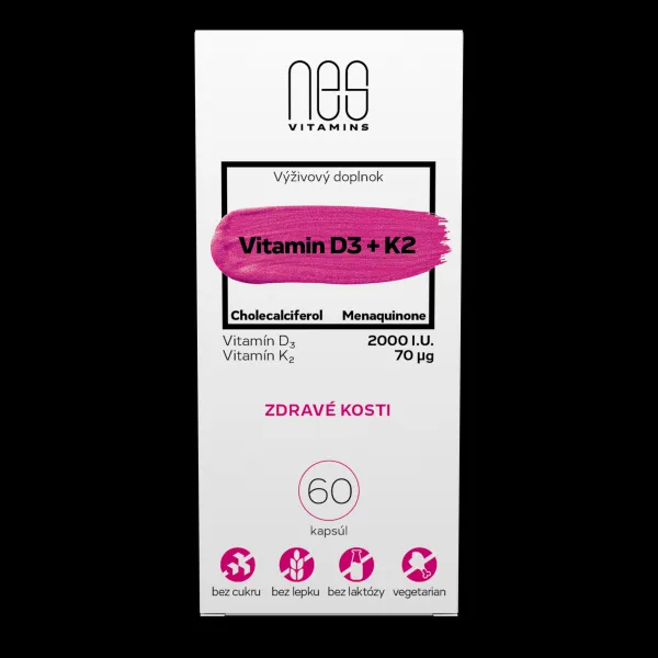 nesVITAMINS Vitamin D3 2000 I.U. + K2 70 μg
