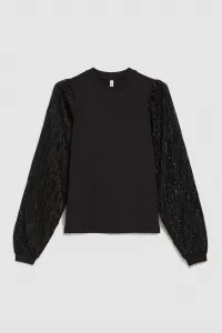 Marisse Black Blouse With Decorative Sleeves