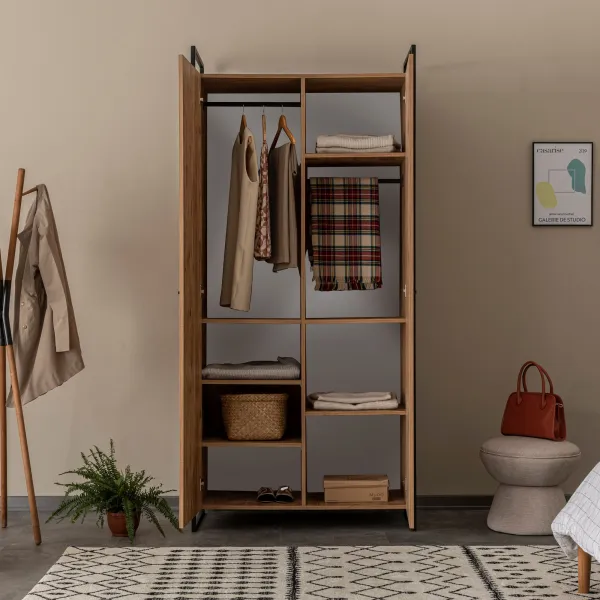 Kalune Design Šatní uzavřená skříň Dynamic 104 cm borovice Atlantic/černá