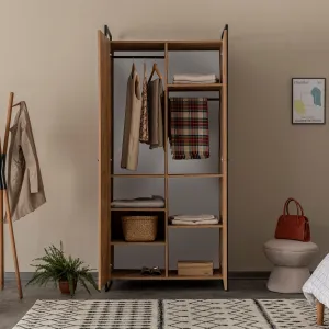 Kalune Design Šatní uzavřená skříň Dynamic 104 cm borovice Atlantic/černá