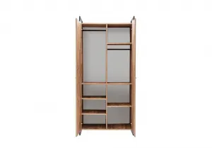 Kalune Design Šatní uzavřená skříň Dynamic 104 cm borovice Atlantic/černá