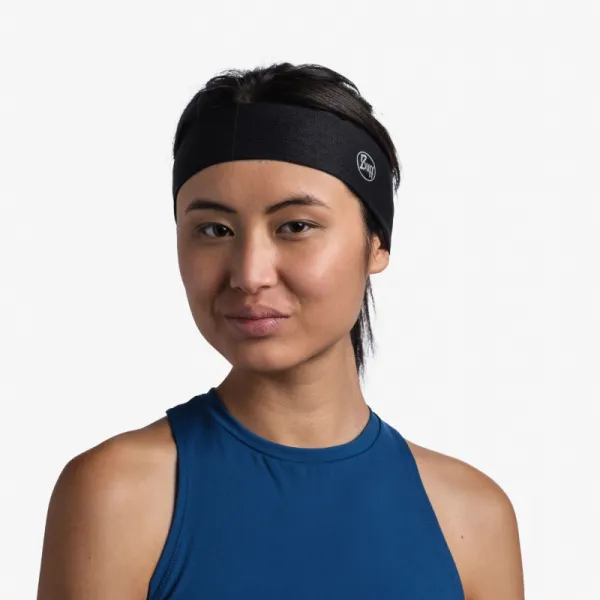 Čelenka BUFF COOLNET UV® SLIM HEADBAND SOLID BLACK