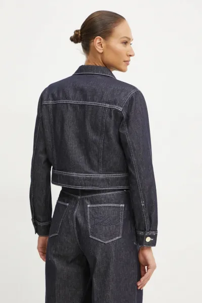 Bunda Karl Lagerfeld Button Denim Jacket Dark Blue Denim