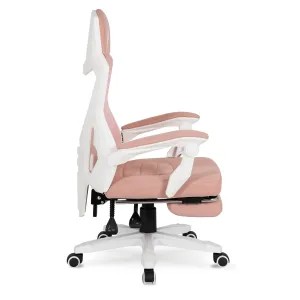JAKS Herná stolička ružová látka Bing