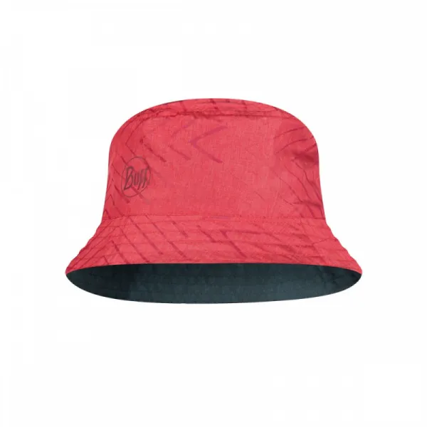 Klobúk BUFF TRAVEL BUCKET HAT COLLAGE RED-BLACK -RED-Standard