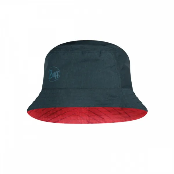 Klobúk BUFF TRAVEL BUCKET HAT COLLAGE RED-BLACK -RED-Standard