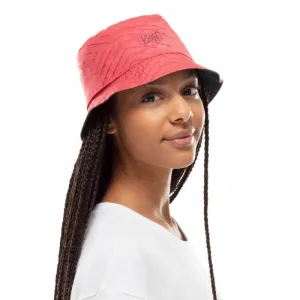 Klobúk BUFF TRAVEL BUCKET HAT COLLAGE RED-BLACK -RED-Standard