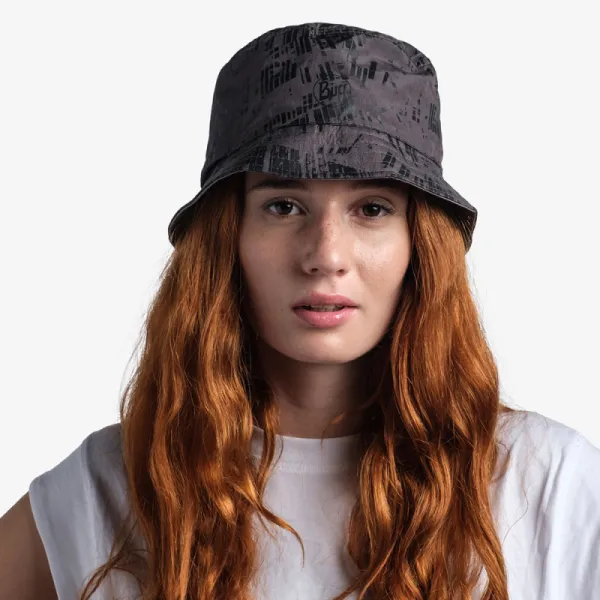 Klobúk BUFF TRAVEL BUCKET HAT GLINE BLACK-GREY