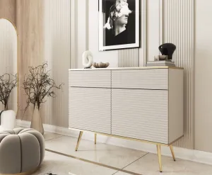ArtPS Komoda BIJOU KSZ-107 MDF | béžová / zlaté nohy