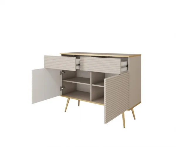 ArtPS Komoda BIJOU KSZ-107 MDF | čierna / zlaté nohy