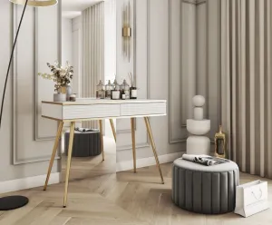 ArtPS Toaletný stolík BIJOU T-102 MDF | biela / zlaté nohy