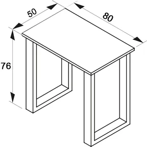 VCM Stůl Lona 80x50 U-nohy, dub sonoma
