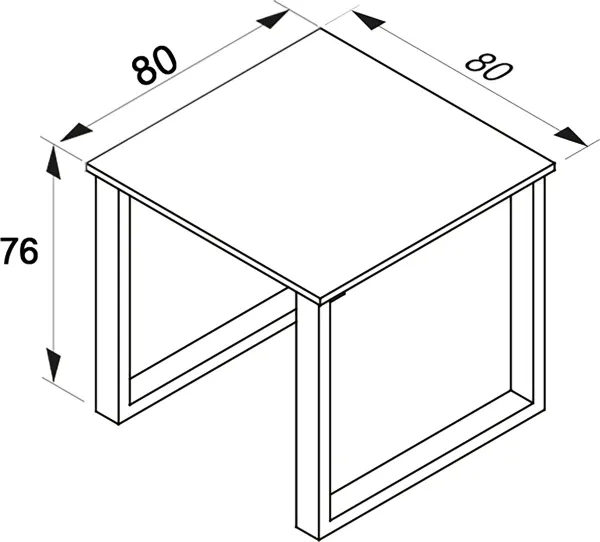 VCM Stůl Lona 80x80 U-nohy, bílý