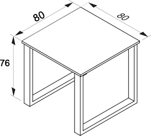 VCM Stůl Lona 80x80 U-nohy, bílý