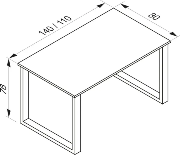 VCM Stůl Lona 110x80 U-nohy, bílý