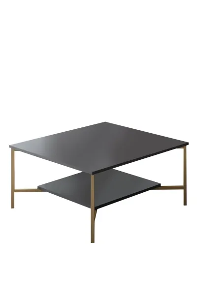 Kalune Design Sada nábytku do obývacího pokoje Gold Line antracit/zlatá
