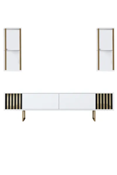 Kalune Design Sada nábytku do obývacího pokoje Gold Line bílá/zlatá