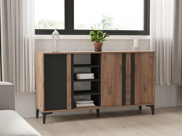 Kalune Design Súprava nábytku do obývačky Lacin borovica Atlantic/antracit