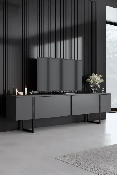 Living Room Furniture Set Luxe - Anthracite, Black