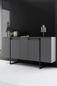 Living Room Furniture Set Luxe - Anthracite, Black