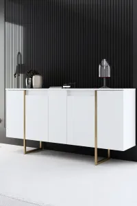 Living Room Furniture Set Luxe - White, Gold