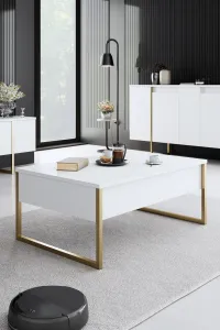 Living Room Furniture Set Luxe - White, Gold