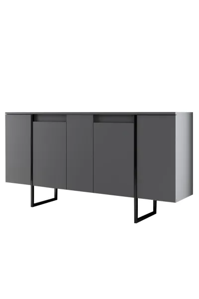 Living Room Furniture Set Luxe - Anthracite, Black