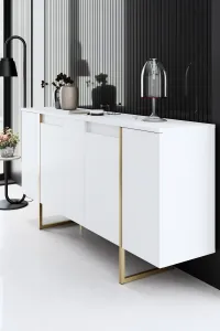 Living Room Furniture Set Luxe - White, Gold