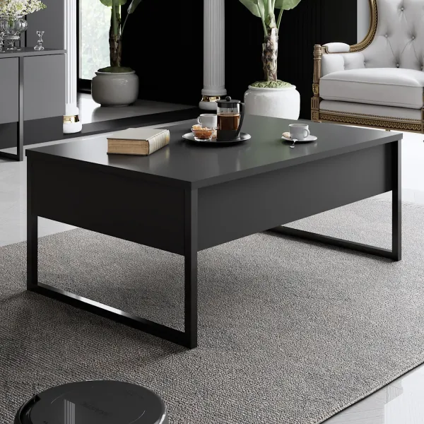 Kalune Design Sada nábytku do obývacího pokoje Luxe antracit/černá II