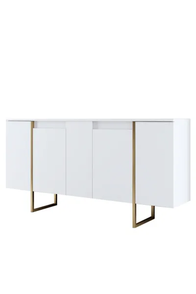 Living Room Furniture Set Luxe - White, Gold
