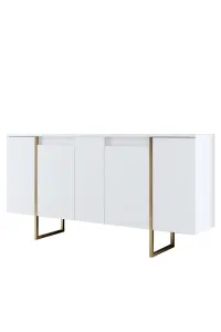 Living Room Furniture Set Luxe - White, Gold