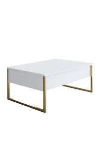 Living Room Furniture Set Luxe - White, Gold