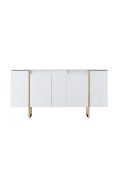 Living Room Furniture Set Luxe - White, Gold