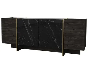 Kalune Design Sada nábytku do obývacího pokoje Veyron hnědá/mramor/zlatá