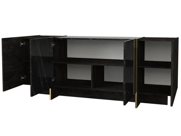 Kalune Design Sada nábytku do obývacího pokoje Veyron hnědá/mramor/zlatá