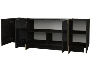 Kalune Design Sada nábytku do obývacího pokoje Veyron hnědá/mramor/zlatá