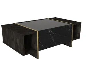 Kalune Design Sada nábytku do obývacího pokoje Veyron hnědá/mramor/zlatá