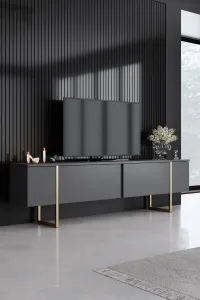 Kalune Design Sada nábytku do obývacího pokoje Luxe antracit/zlatá