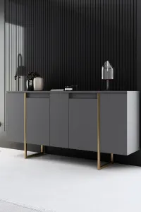 Kalune Design Sada nábytku do obývacího pokoje Luxe antracit/zlatá