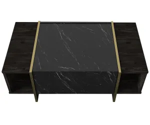 Kalune Design Sada nábytku do obývacího pokoje Veyron hnědá/mramor/zlatá