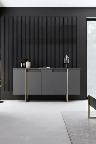 Kalune Design Sada nábytku do obývacího pokoje Luxe antracit/zlatá