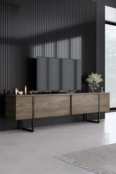 Kalune Design Sada nábytku do obývacího pokoje Luxe ořech/černá